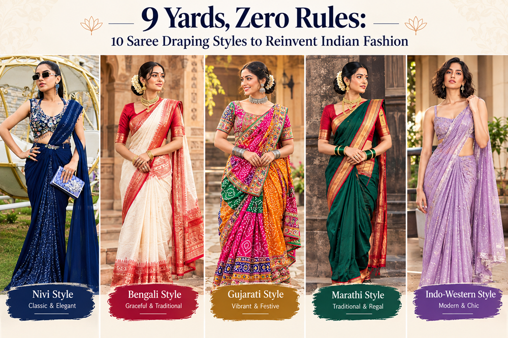 Popular Saree Draping Styles to Reinvent Indian Fashion